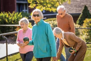 Residents Playing boccee ball