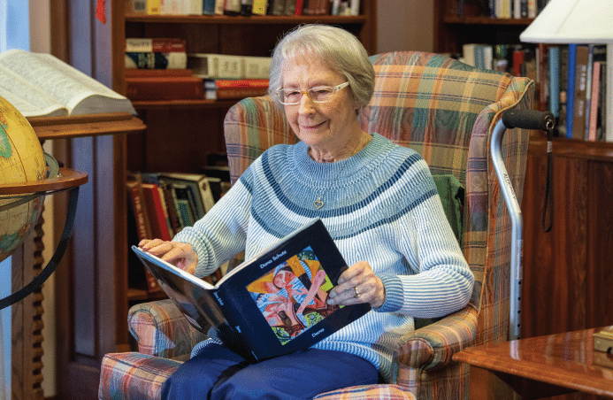 Senior woman reading a book