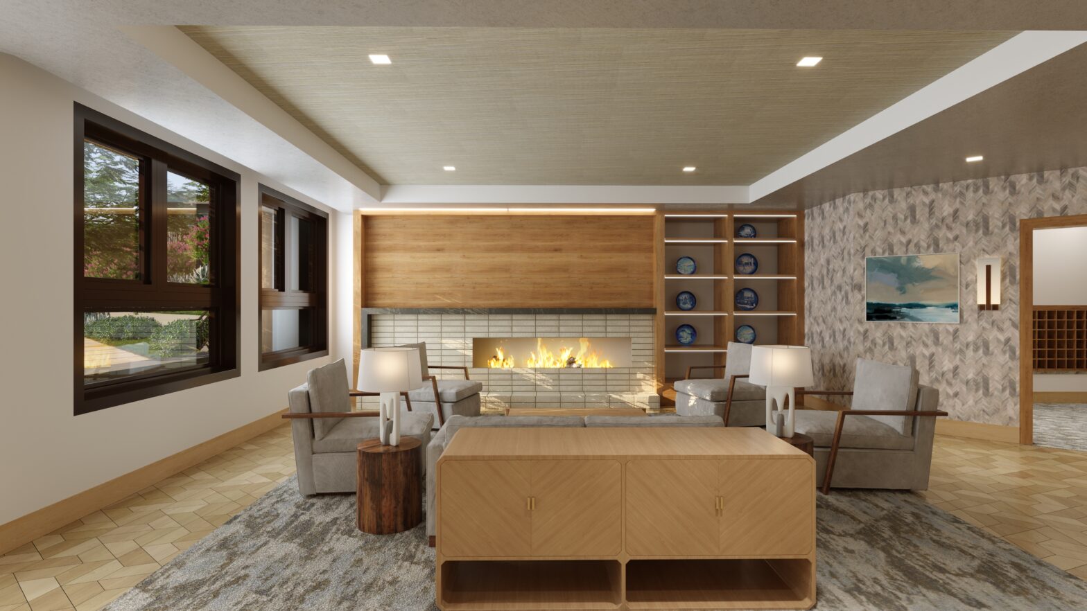 interior of a furnished and decorated living room