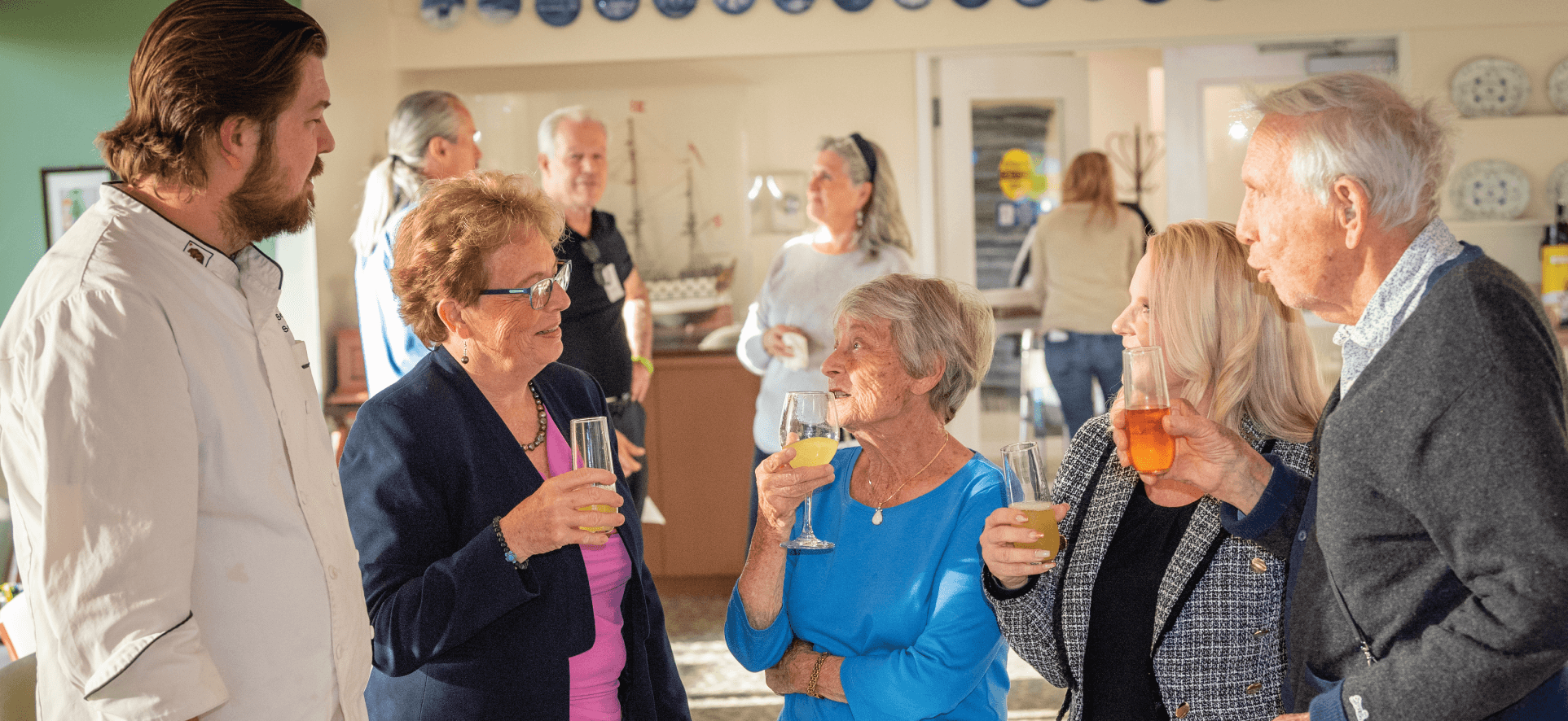 Seniors Talking at an Event